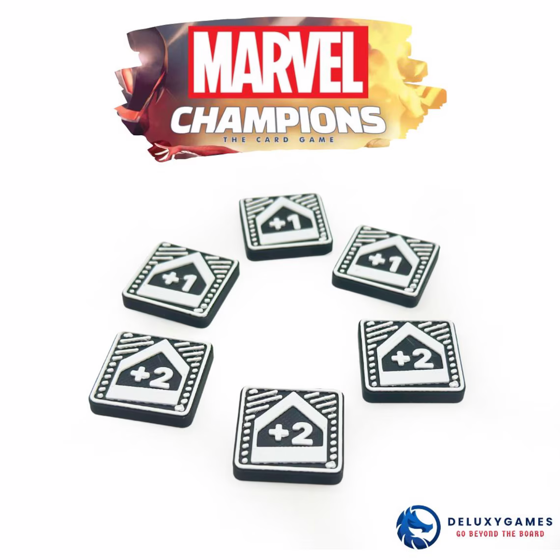Marvel Champions: 82 Tokens de estado, daño, amenaza, aceleración y genéricos