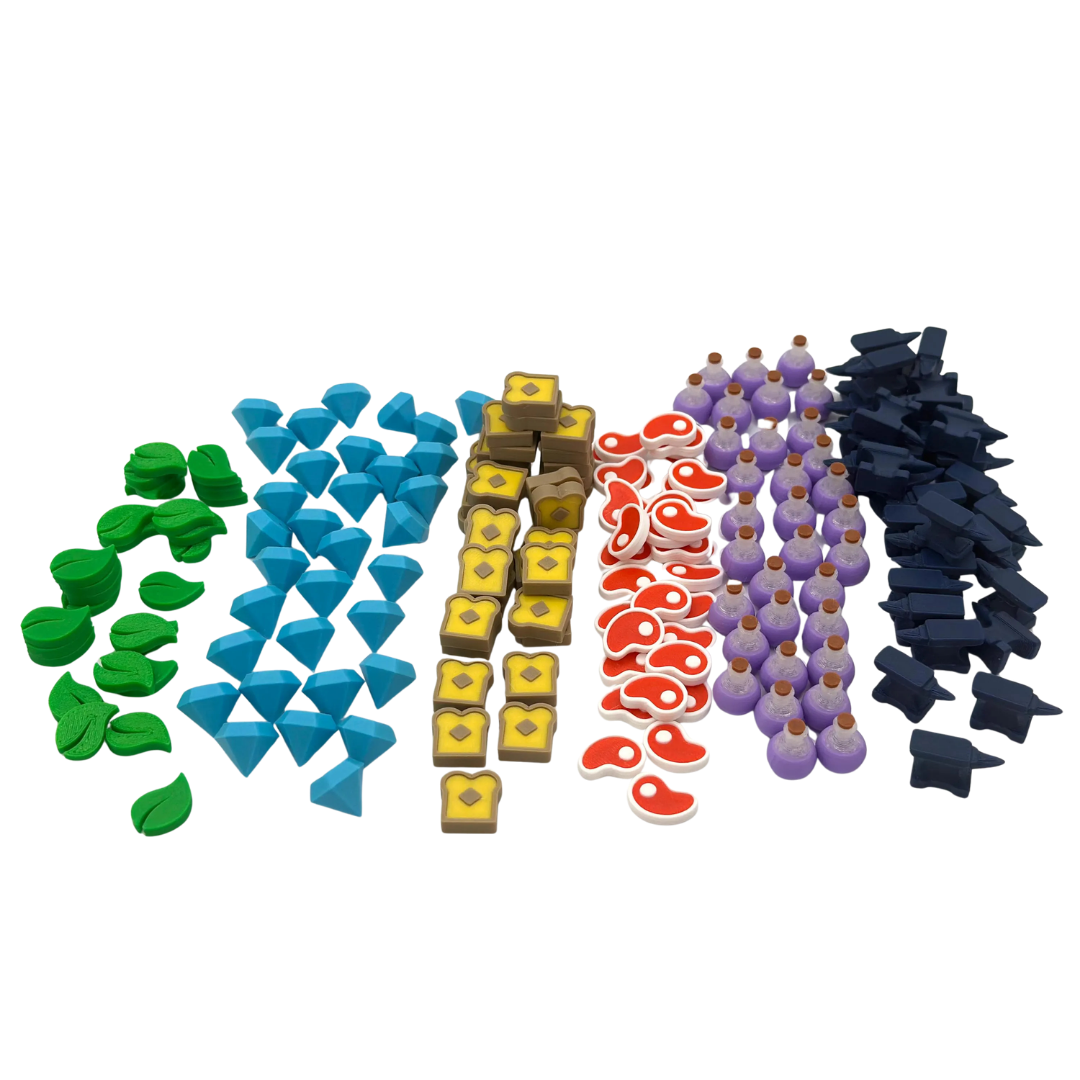 Flamecraft Deluxe Upgrade Kit – Dragons, Resources, Coins & Well (Unofficial) Upgrades & 3D Printed Accessories | DeluxyGames