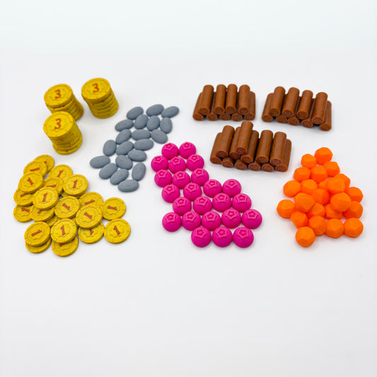 Everdell Resource Tokens & Gold Point Coins