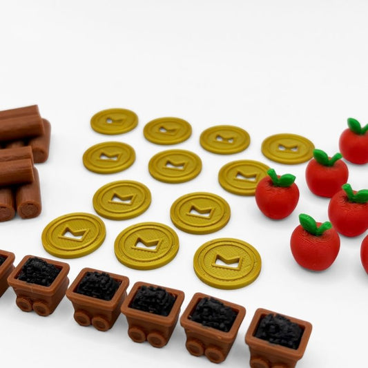 Cozy Stickerville Deluxe Resource Tokens Upgrades & 3D Printed Accessories | DeluxyGames
