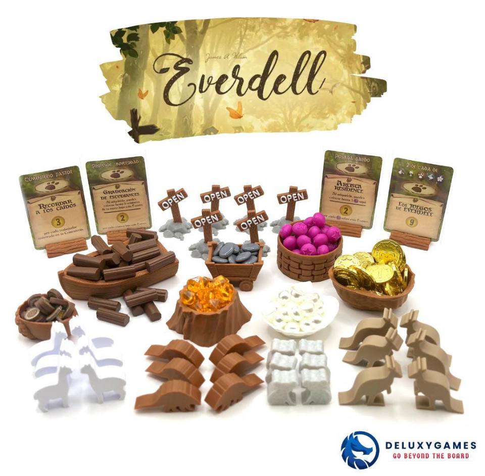 Everdell: 40+ piezas (Incluye expansión familia exóticos: canguros, pangolines, koalas y alpacas)