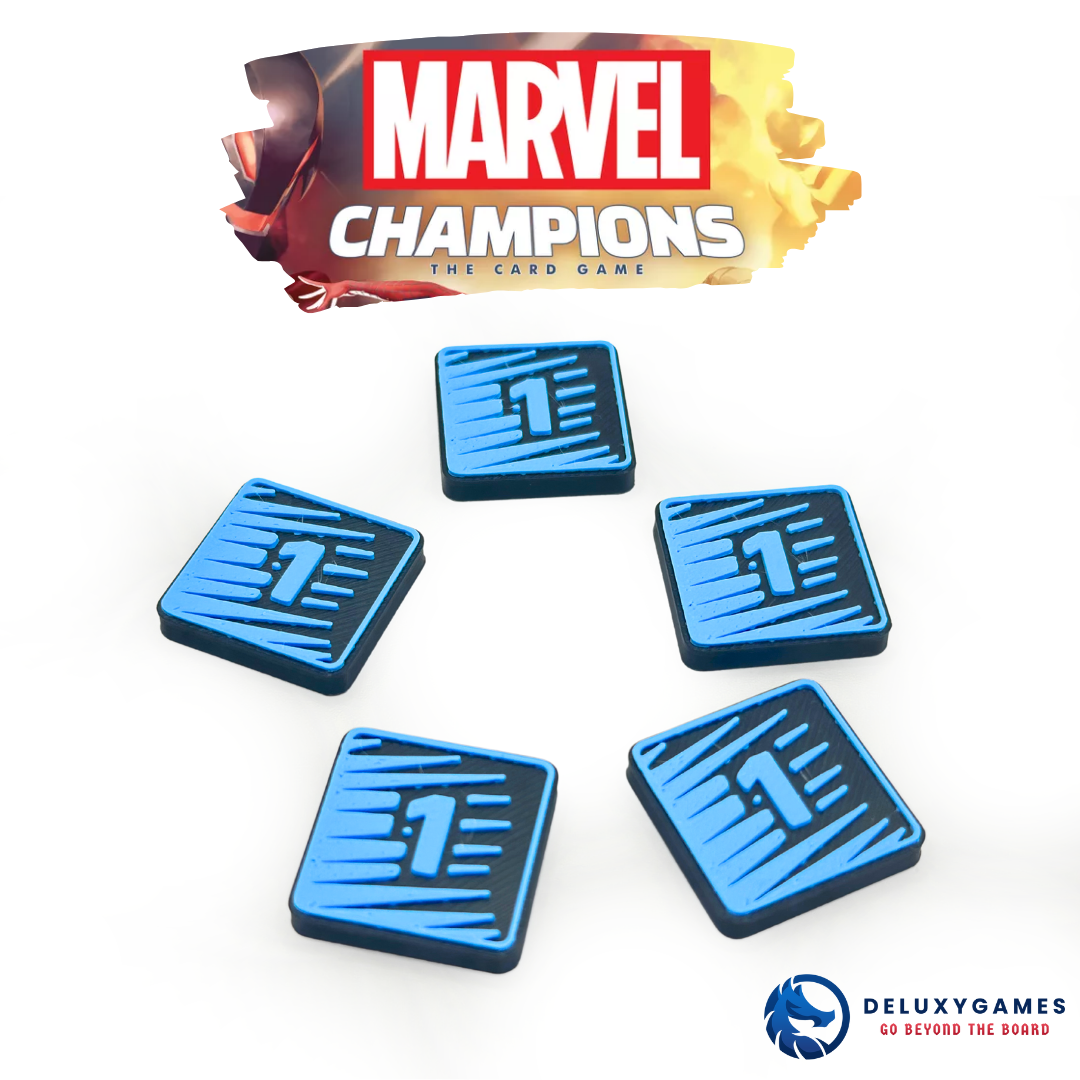 Marvel Champions: 2 tableros + 85 Tokens IMANTADOS de estado, daño, amenaza, aceleración y genéricos