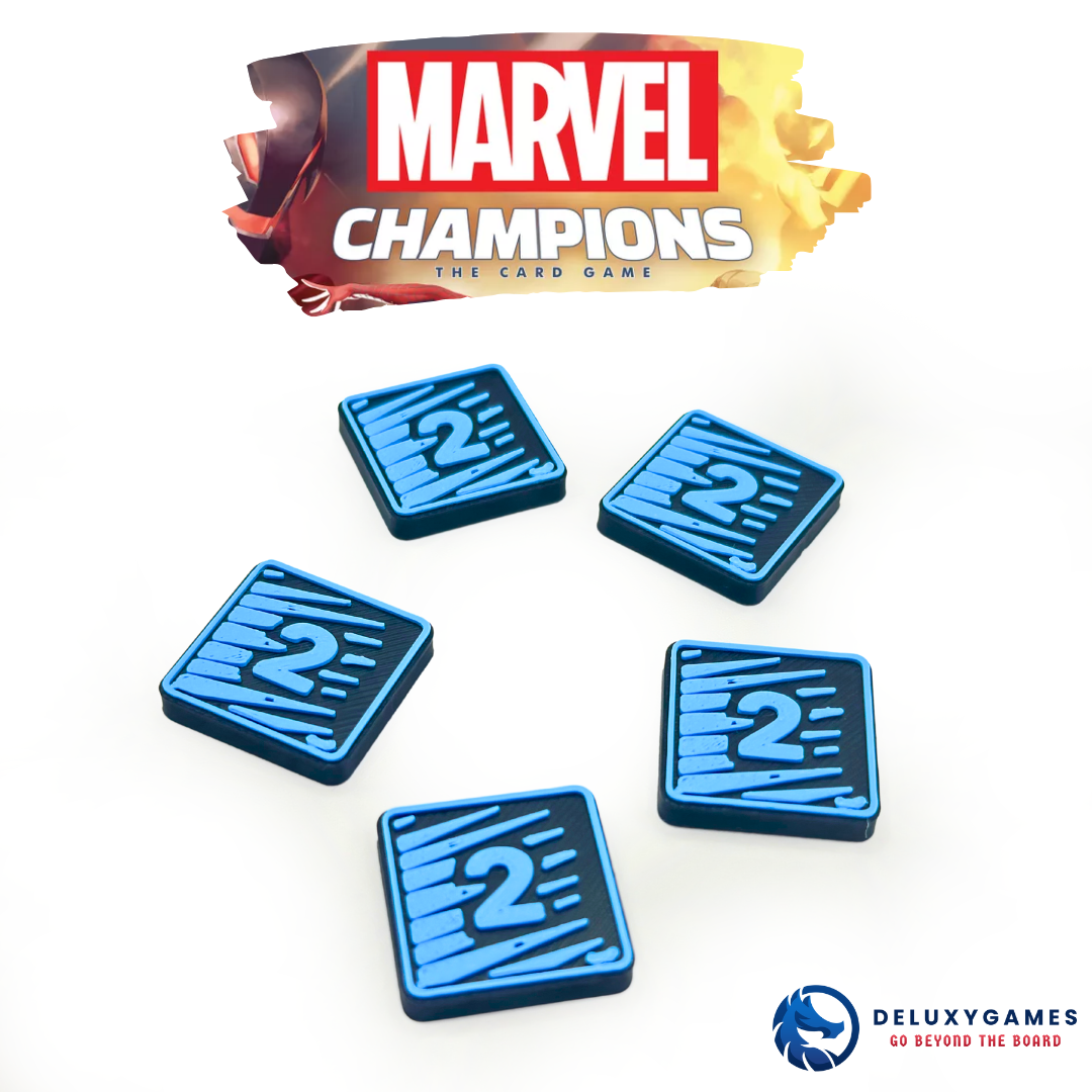 Marvel Champions: 2 tableros + 85 Tokens IMANTADOS de estado, daño, amenaza, aceleración y genéricos