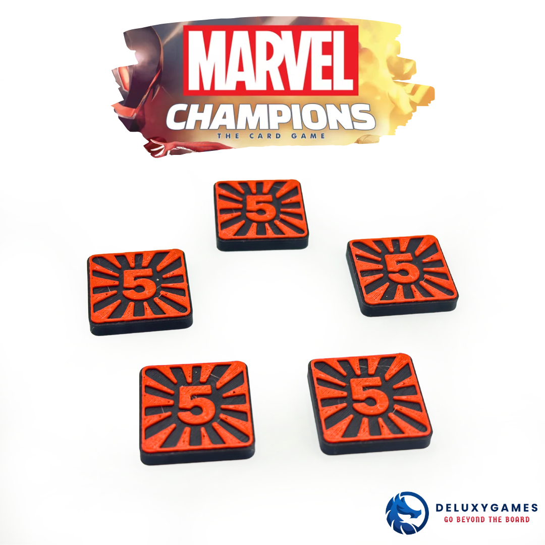 Marvel Champions: 2 tableros + 85 Tokens IMANTADOS de estado, daño, amenaza, aceleración y genéricos