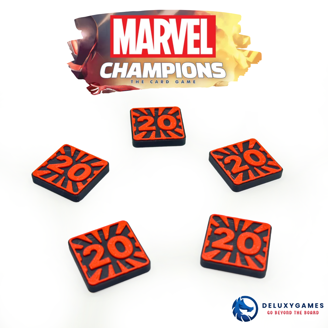 Marvel Champions: 2 tableros + 85 Tokens IMANTADOS de estado, daño, amenaza, aceleración y genéricos