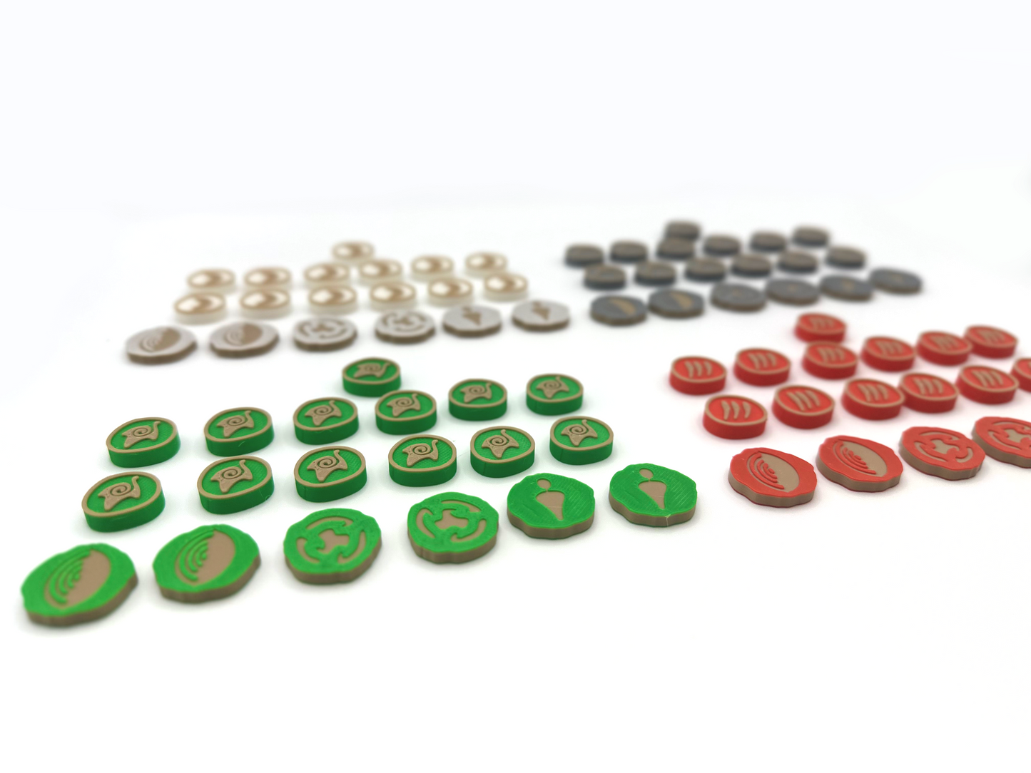 Spirit Island: Deluxe Upgrade Set Presence Tokens, Dahan Huts, Fear Markers, Invaders & Element Icons
