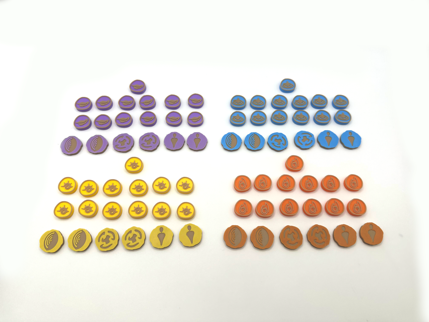 Spirit Island: Deluxe Upgrade Set Presence Tokens, Dahan Huts, Fear Markers, Invaders & Element Icons