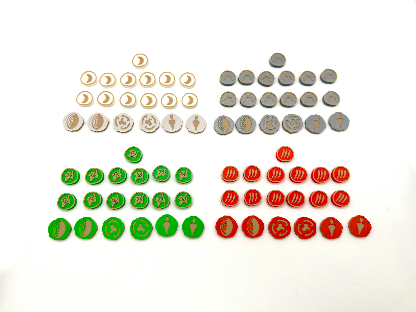 Spirit Island: Deluxe Upgrade Set Presence Tokens, Dahan Huts, Fear Markers, Invaders & Element Icons