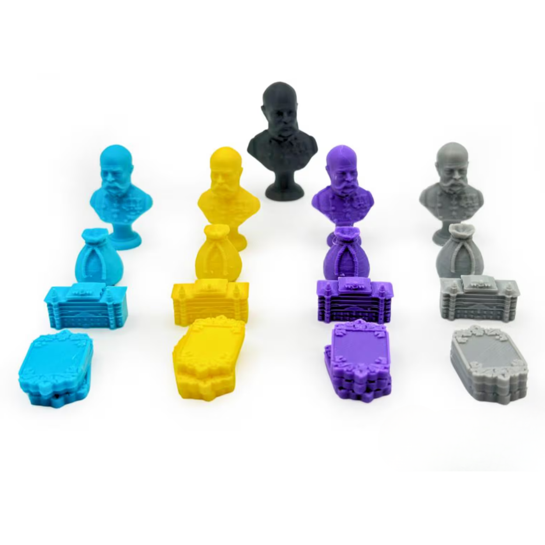 Grand Austria Hotel – Upgrade Kit with Premium Tokens Upgrades & 3D Printed Accessories | DeluxyGames