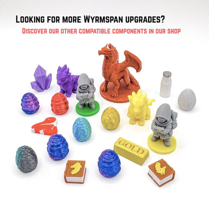 Dragon Eggs Collection Compatible with Wyrmspan | Premium Egg Tokens Upgrades & 3D Printed Accessories | DeluxyGames