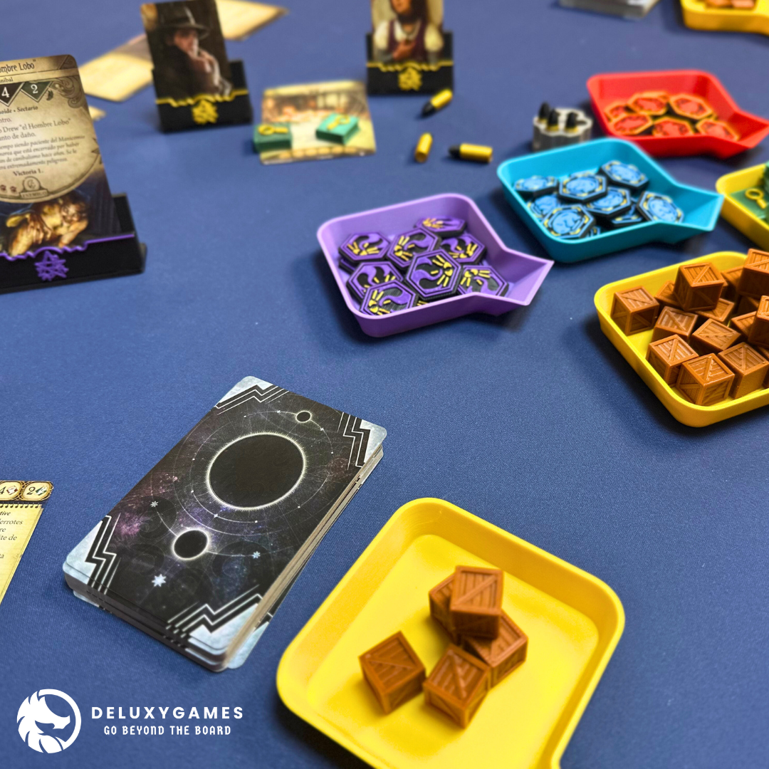 Otros accesorios: Bandejas para tokens o recursos de juegos de mesa