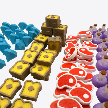 Flamecraft Deluxe Upgrade Kit – Dragons, Resources, Coins & Well (Unofficial) Upgrades & 3D Printed Accessories | DeluxyGames