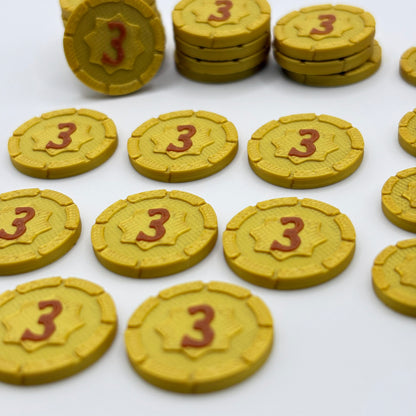 Everdell Resource Tokens & Gold Point Coins