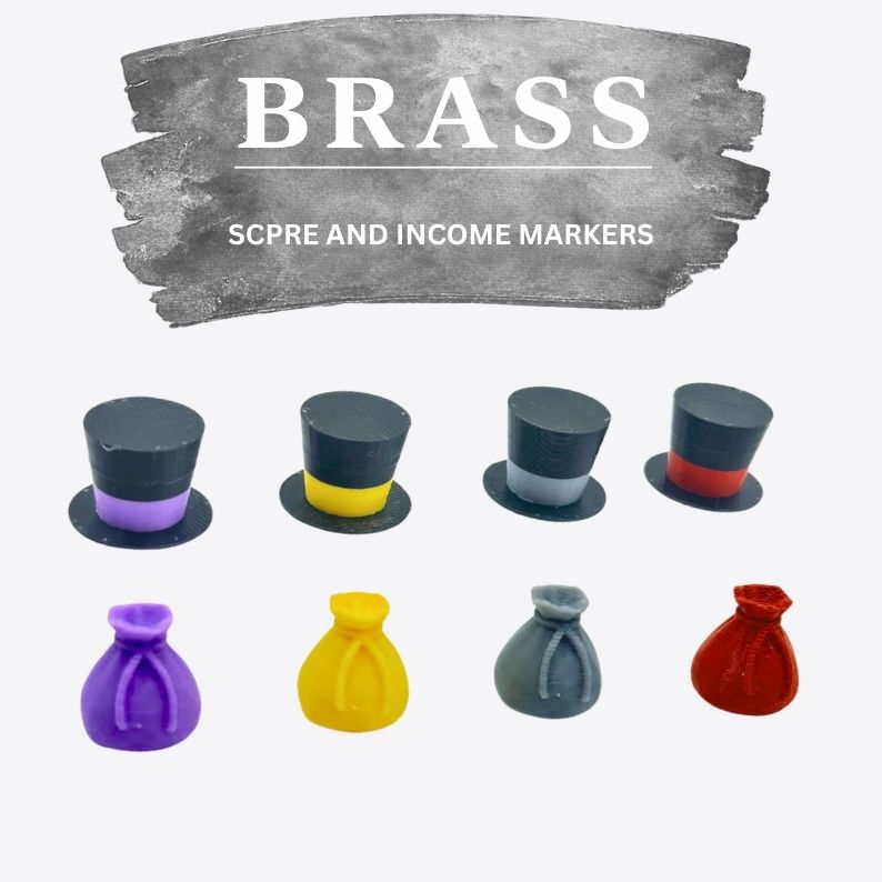 Brass Score & Income Markers Upgrades & 3D Printed Accessories | DeluxyGames
