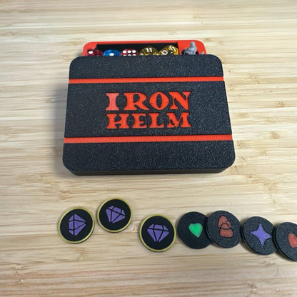 Iron Helm – Deluxe Token Set with Magnetic Organizer Box Upgrades & 3D Printed Accessories | DeluxyGames