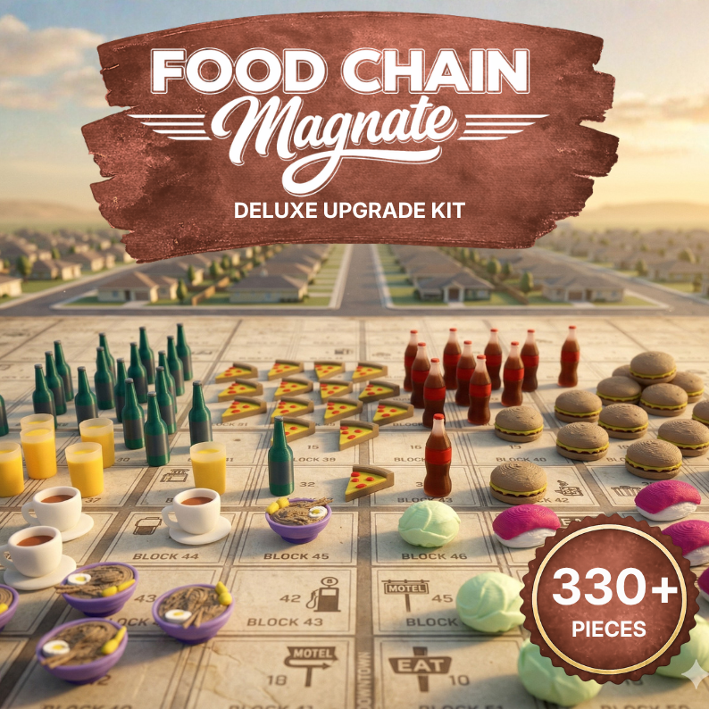 Food Chain Magnate Deluxe Upgrade Tokens – Food & Drink Set Upgrades & 3D Printed Accessories | DeluxyGames
