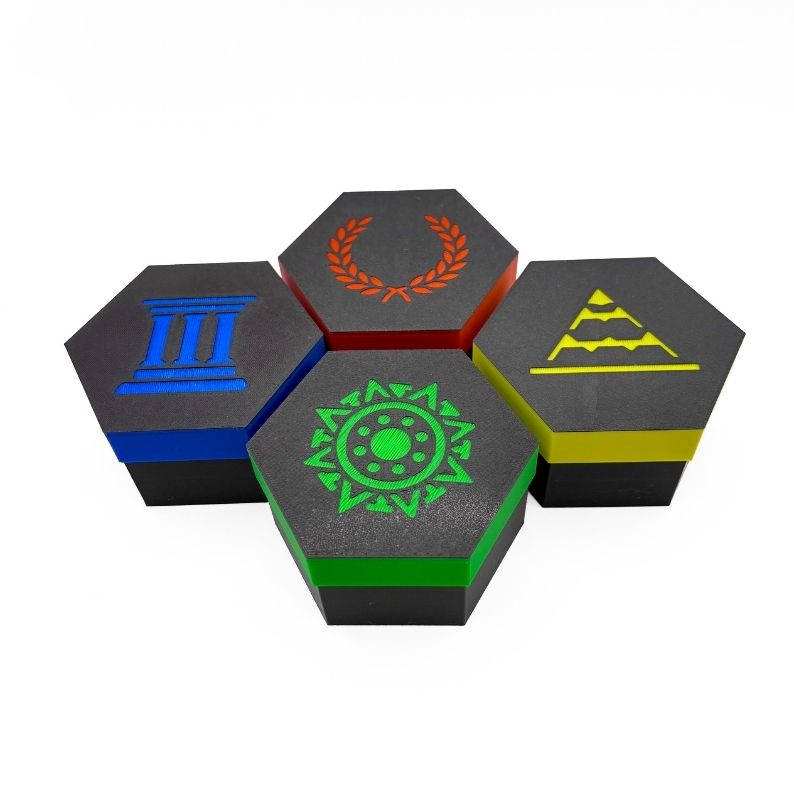 Catan Ancient Civilizations Upgrade Set Upgrades & 3D Printed Accessories | DeluxyGames