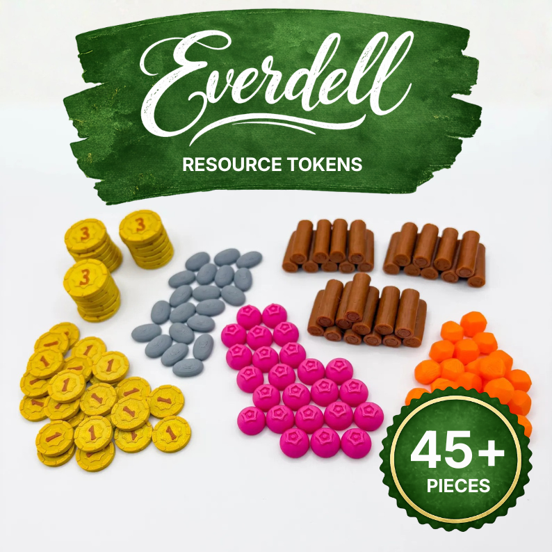 Everdell Resource Tokens & Gold Point Coins Upgrades & 3D Printed Accessories | DeluxyGames