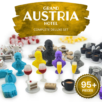 Grand Austria Hotel – Upgrade Kit with Premium Tokens Upgrades & 3D Printed Accessories | DeluxyGames