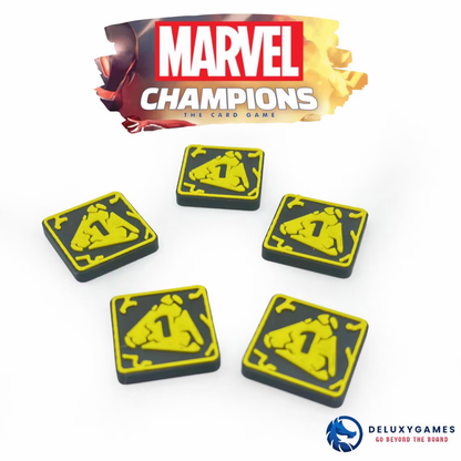 Marvel Champions: 82 Tokens de estado, daño, amenaza, aceleración y genéricos