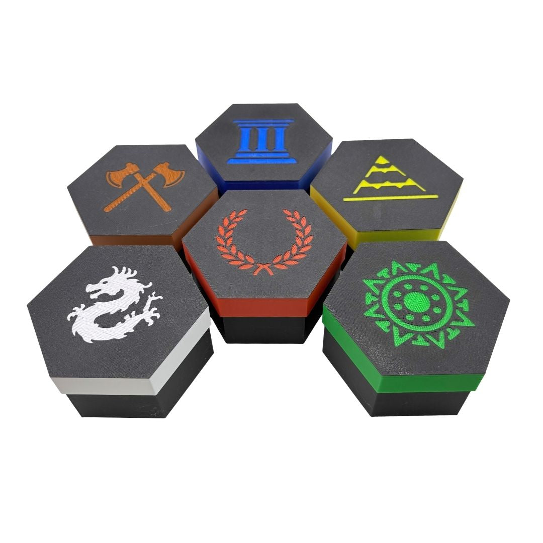 Catan Ancient Civilizations Upgrade Set Upgrades & 3D Printed Accessories | DeluxyGames