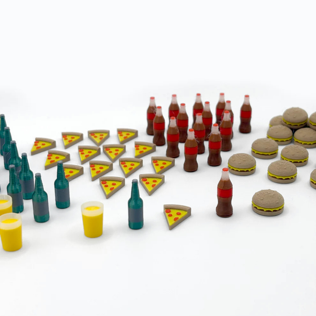 Food Chain Magnate Deluxe Upgrade Tokens – Food & Drink Set Upgrades & 3D Printed Accessories | DeluxyGames