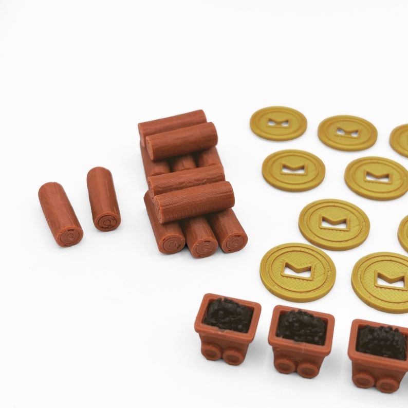 Cozy Stickerville Deluxe Resource Tokens Upgrades & 3D Printed Accessories | DeluxyGames