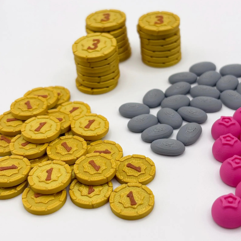 Everdell Resource Tokens & Gold Point Coins Upgrades & 3D Printed Accessories | DeluxyGames