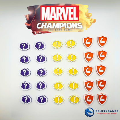 Marvel Champions: 50 Tokens de estado duro, confundido, aturdido y preparado/agotado.