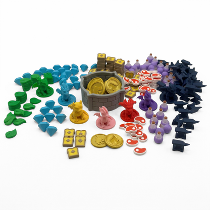 Flamecraft Deluxe Upgrade Kit – Dragons, Resources, Coins & Well (Unofficial) Upgrades & 3D Printed Accessories | DeluxyGames
