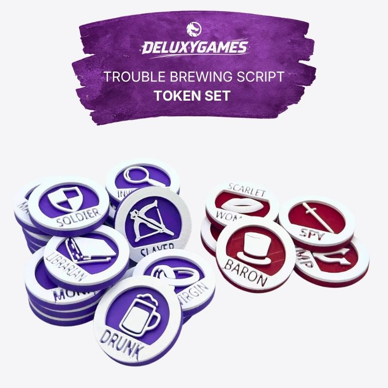 Blood On The Clocktower -  22 character tokens Upgrades & 3D Printed Accessories