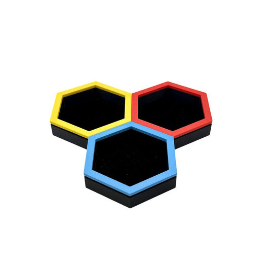 Magnetic Hexagon Token Trays – Velvet-Lined Modular Organizers