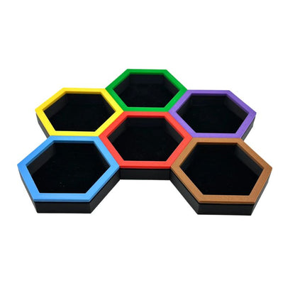 Magnetic Hexagon Token Trays – Velvet-Lined Modular Organizers Upgrades & 3D Printed Accessories | DeluxyGames