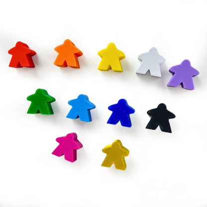 Magnetic Meeples – Set of 10 Colorful Figures for Fridge & Metal Surfaces Upgrades & 3D Printed Accessories | DeluxyGames