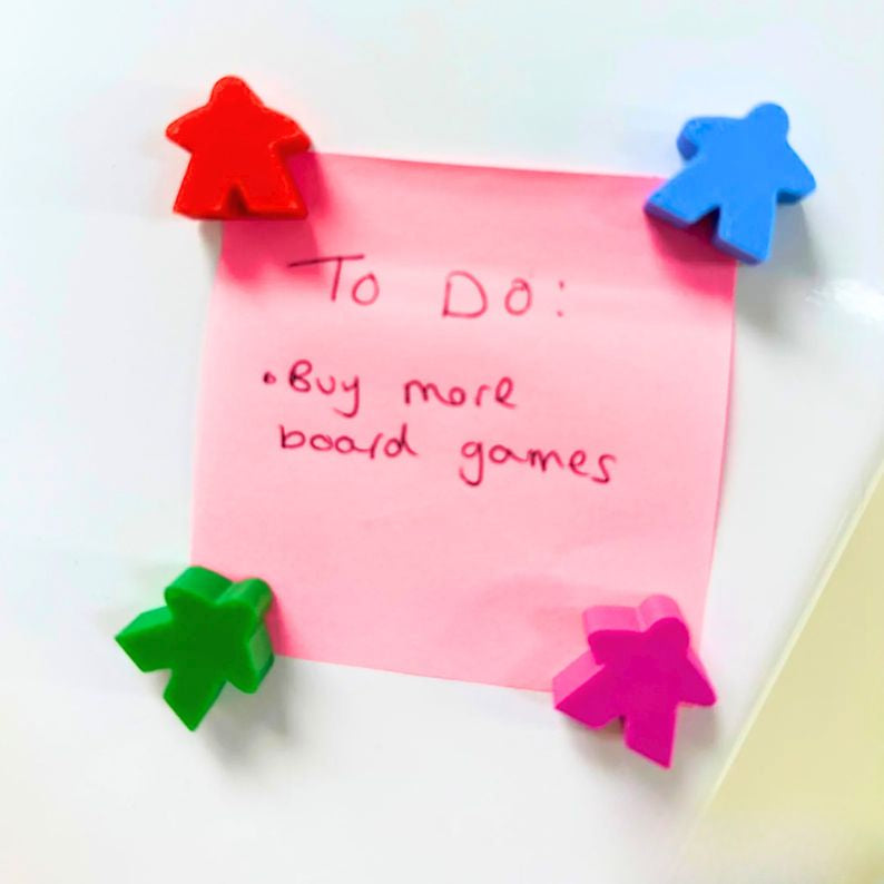 Magnetic Meeples – Set of 10 Colorful Figures for Fridge & Metal Surfaces Upgrades & 3D Printed Accessories | DeluxyGames