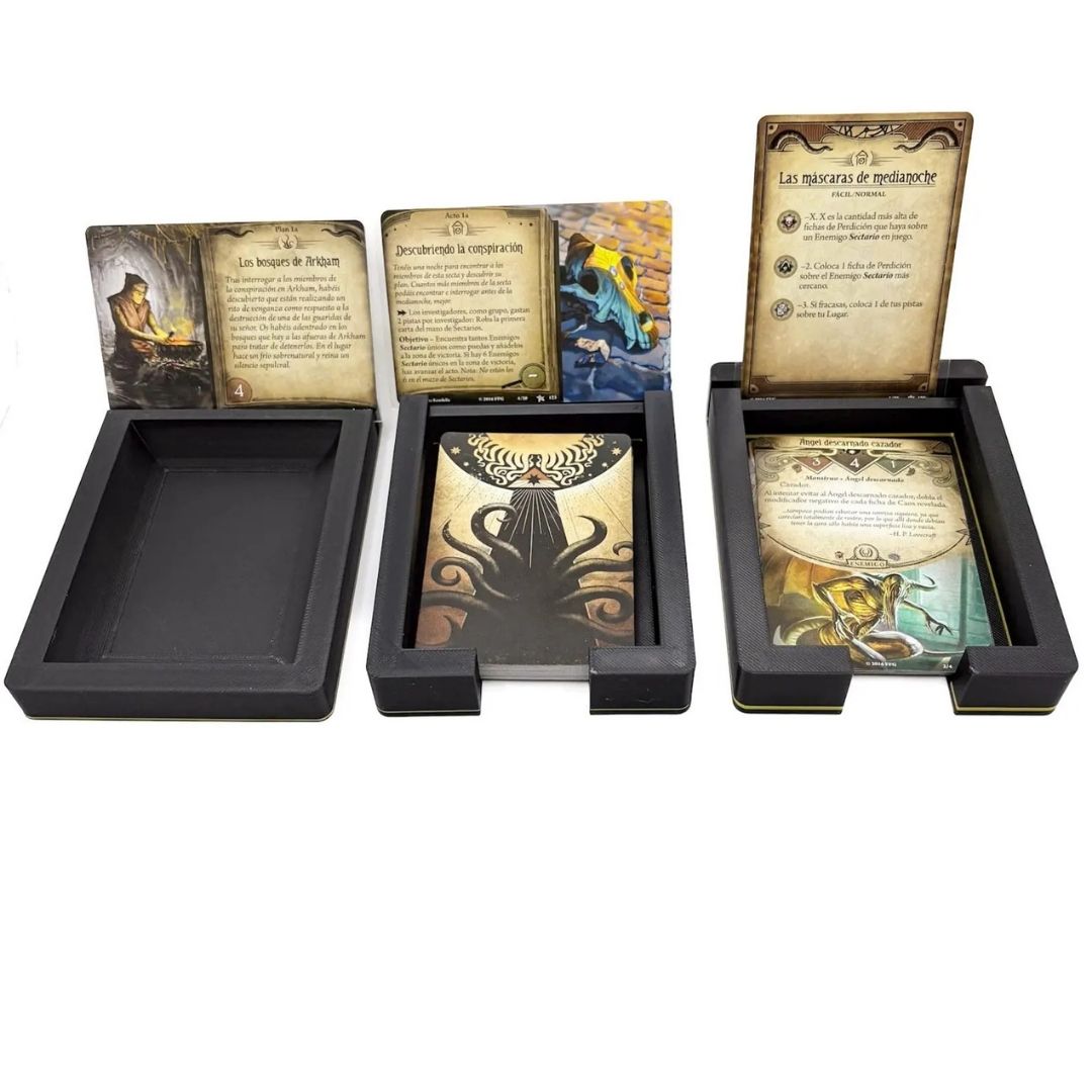 Arkham Horror LCG Card Holders Set – Agenda, Act & Scenario Organizer Upgrades & 3D Printed Accessories | DeluxyGames