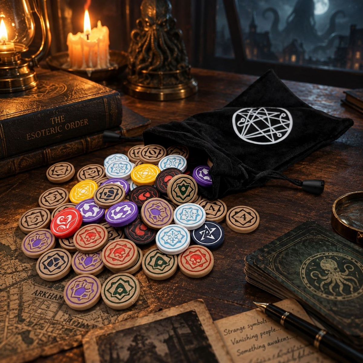 Arkham Horror LCG: Complete Chaos Bag Set Upgrades & 3D Printed Accessories | DeluxyGames