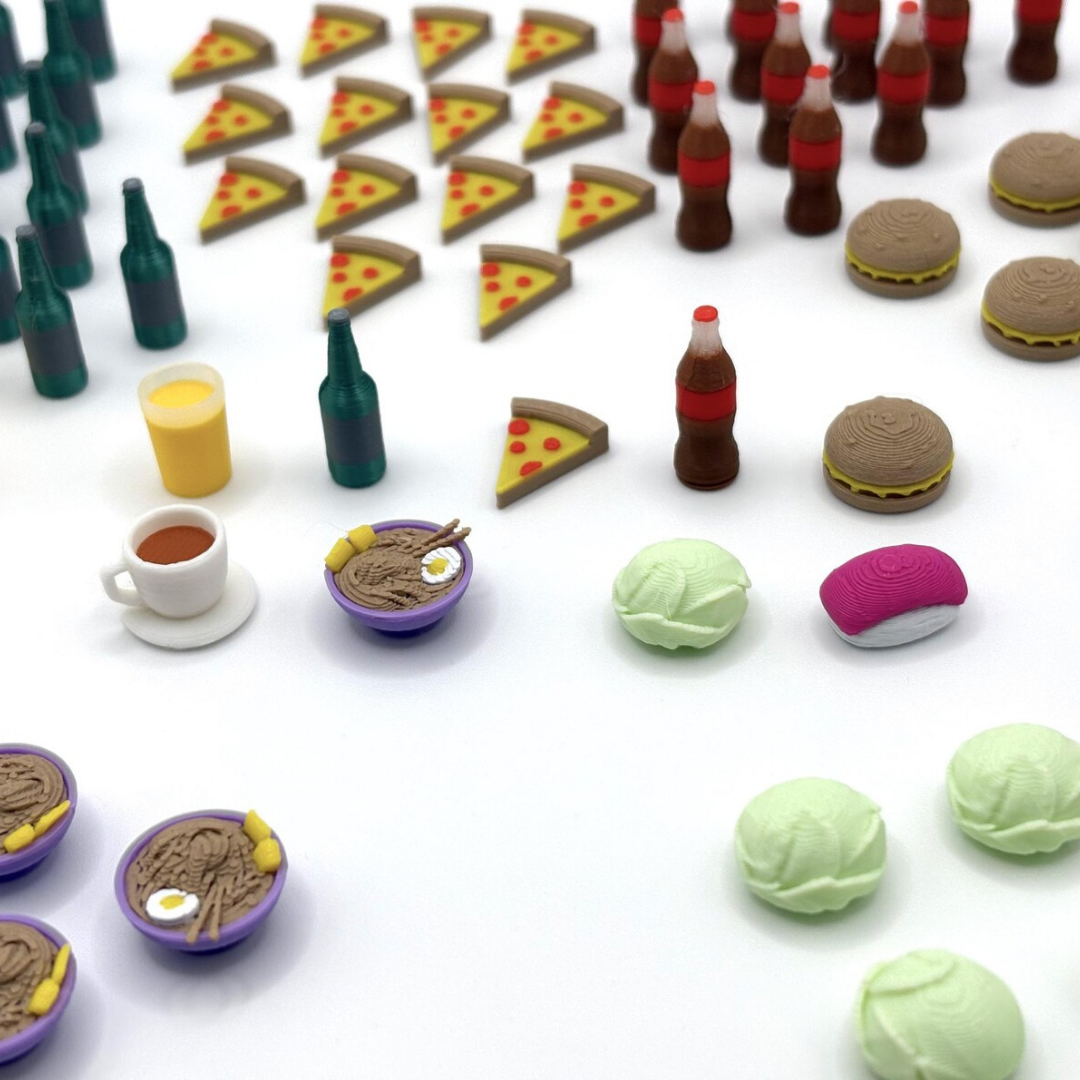 Food Chain Magnate Deluxe Upgrade Tokens – Food & Drink Set Upgrades & 3D Printed Accessories | DeluxyGames