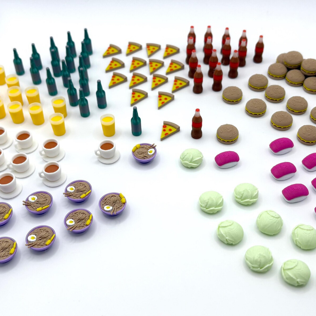 Food Chain Magnate Deluxe Upgrade Tokens – Food & Drink Set Upgrades & 3D Printed Accessories | DeluxyGames