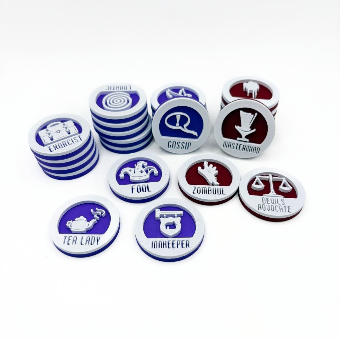 Blood On The Clocktower -  22 character tokens Upgrades & 3D Printed Accessories | Mi tienda