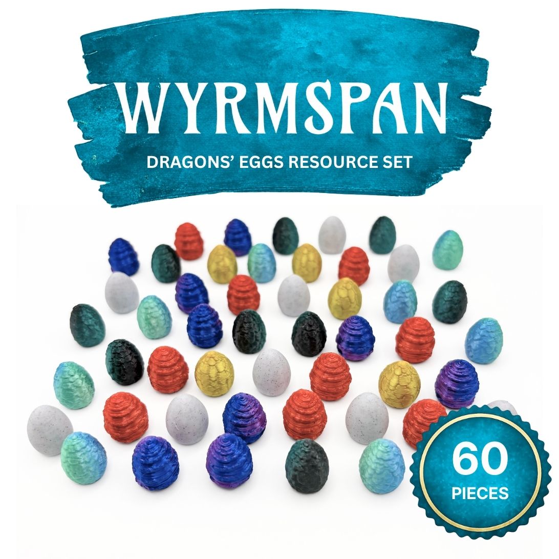 Dragon Eggs Collection Compatible with Wyrmspan | Premium Egg Tokens Upgrades & 3D Printed Accessories | DeluxyGames
