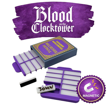 Blood on the Clocktower: Town Register Reusable Player Nameplates Upgrades & 3D Printed Accessories | DeluxyGames