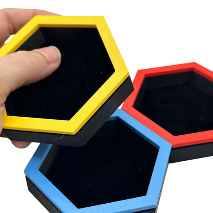 Magnetic Hexagon Token Trays – Velvet-Lined Modular Organizers Upgrades & 3D Printed Accessories | DeluxyGames