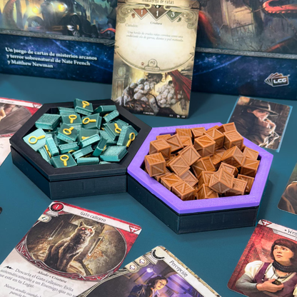 Magnetic Hexagon Token Trays – Velvet-Lined Modular Organizers Upgrades & 3D Printed Accessories | DeluxyGames