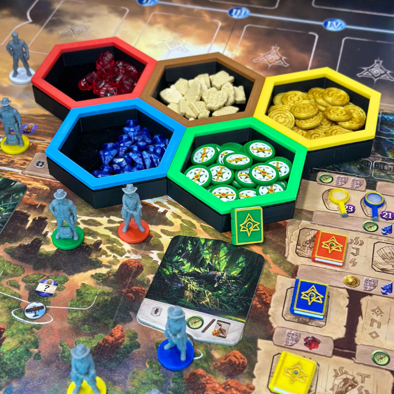 Magnetic Stone & Sand Token Trays – Thematic Modular Organizers Upgrades & 3D Printed Accessories | DeluxyGames