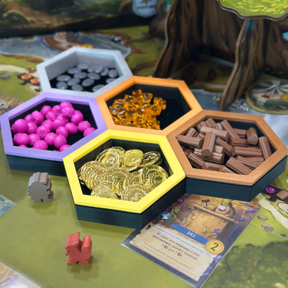 Magnetic Stone & Sand Token Trays – Thematic Modular Organizers Upgrades & 3D Printed Accessories | DeluxyGames