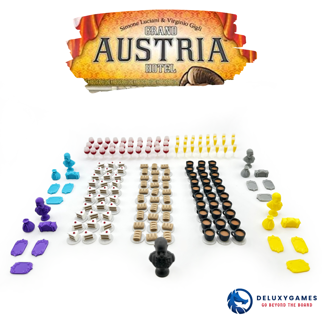 Gran Hotel Austria: 140 tokens de comida, bebida, tracks de dinero, puntuación, emperador y más