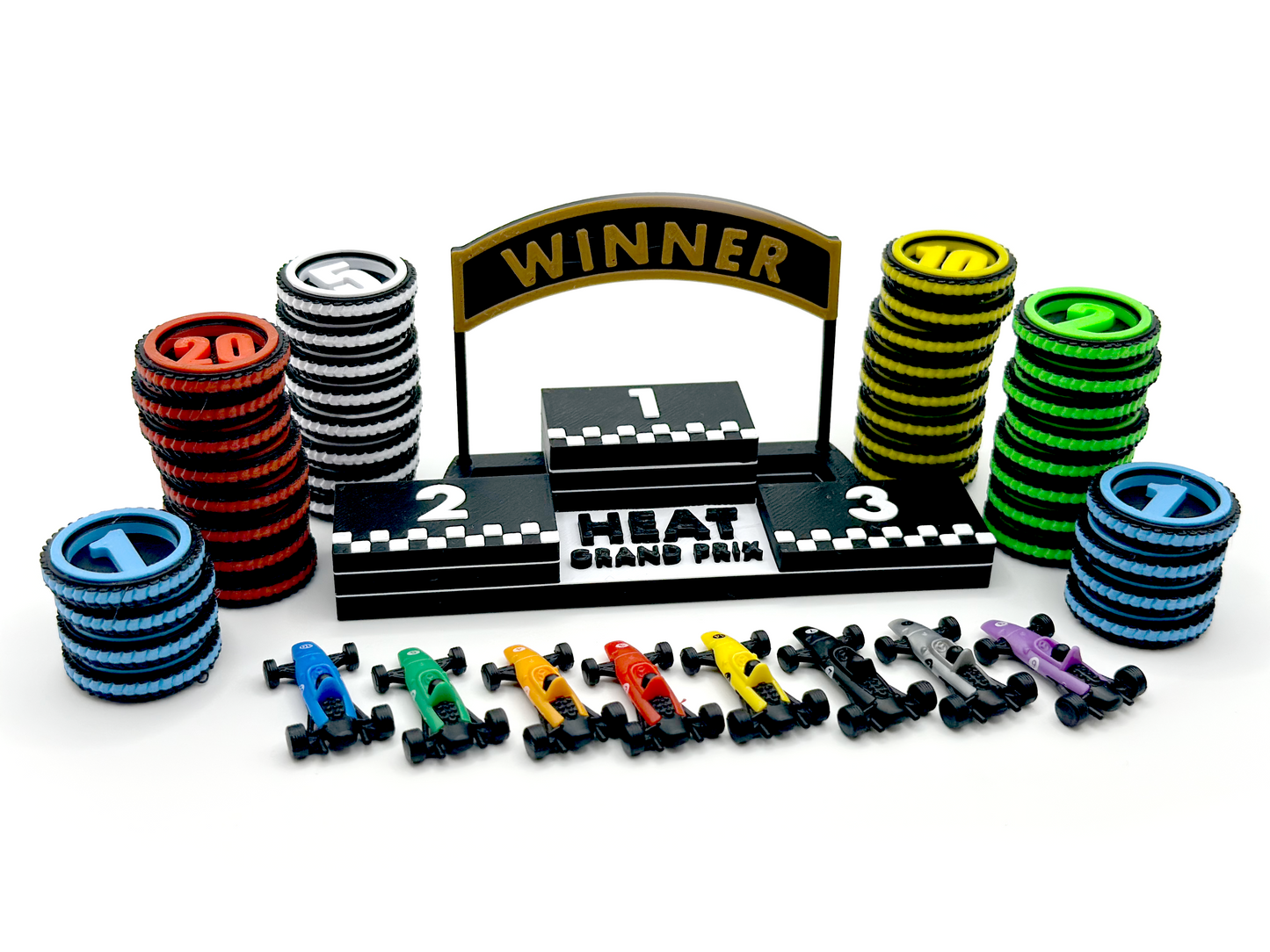Heat: Pedal to the metal - Podio de Campeonato y Set de Monedas Fichas Puntos