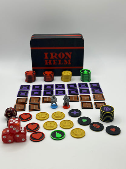 Iron Helm – Deluxe Token Set with Magnetic Organizer Box Upgrades & 3D Printed Accessories | DeluxyGames