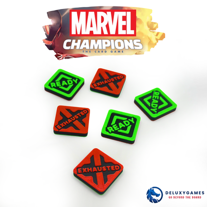 Marvel Champions LCG – Fichas de Preparado/Agotado (Conjunto de 10)